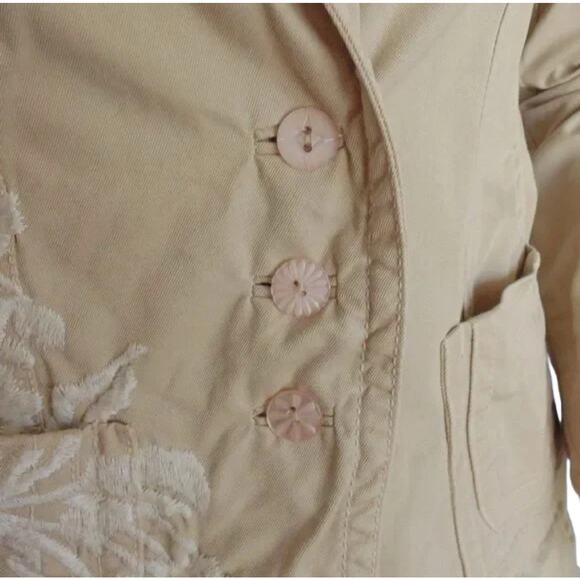 Johnny Was Blazer Womens S Embroidered Paradise Crest Carved buttons Bohemian - Picture 9 of 14